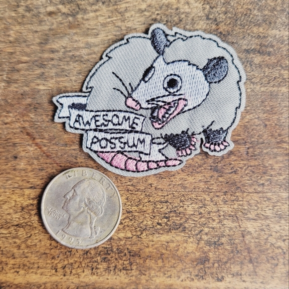 Awesome Possum Funny Y2k Punk Embroidered Iron on Patch - Picture 3 of 3